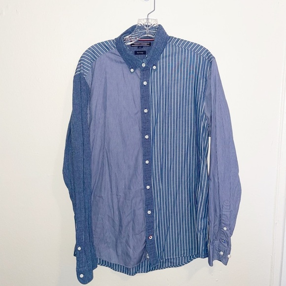 Tommy Hilfiger real indigo two tone button down - Picture 2 of 8
